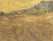 Wheat Field wtih Reaper and Sun (nn04) Vincent Van Gogh
